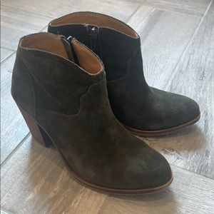 Lucky Brand dark olive Eller suede bootie